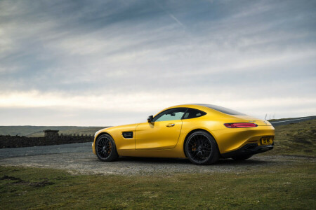 2015, AMG, C190, GT S, Mercedes, Especificação do Reino Unido, amarelo