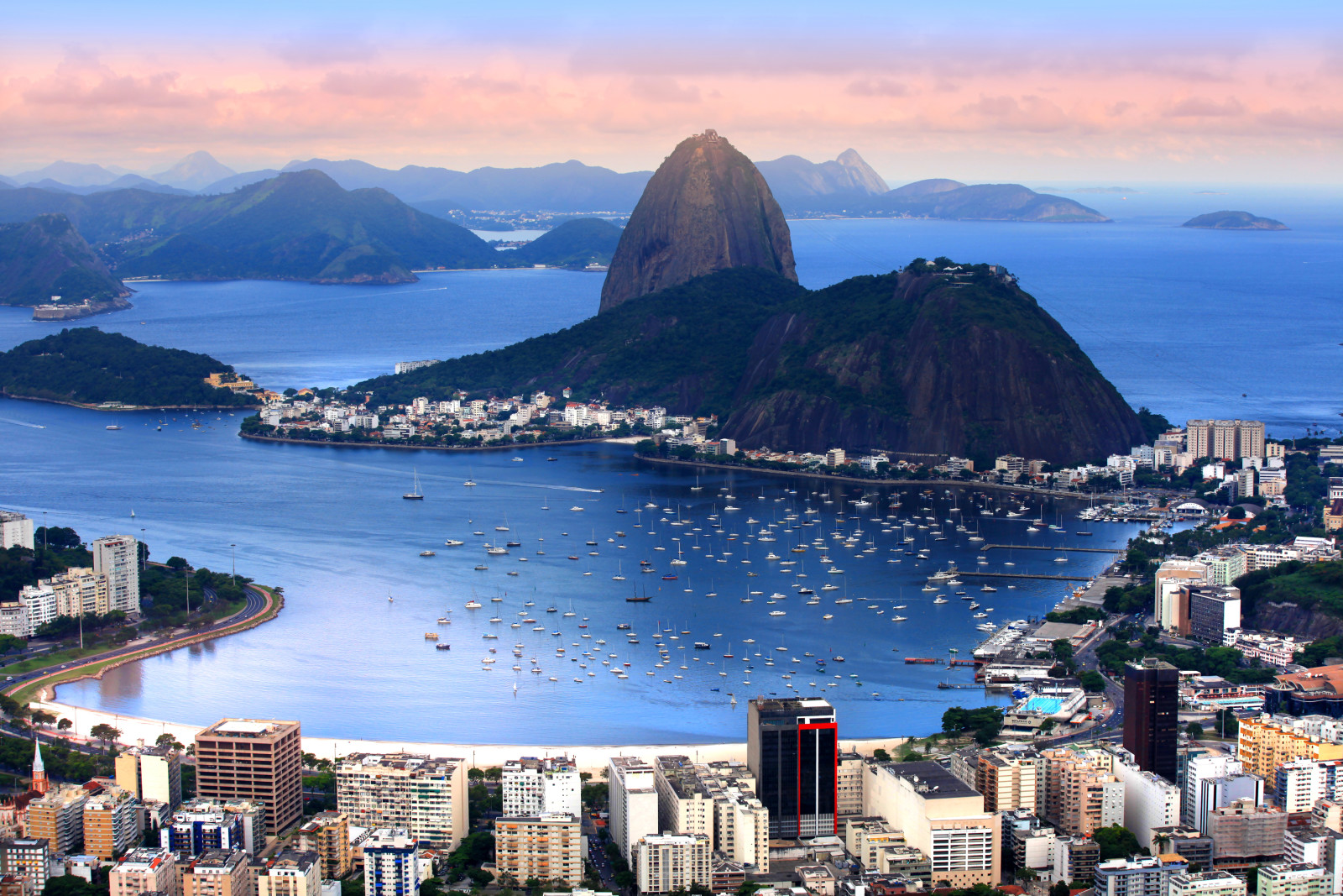 Bucht, Berge, Zuhause, Panorama, Boote, Küste, Brasilien, Rio de Janeiro