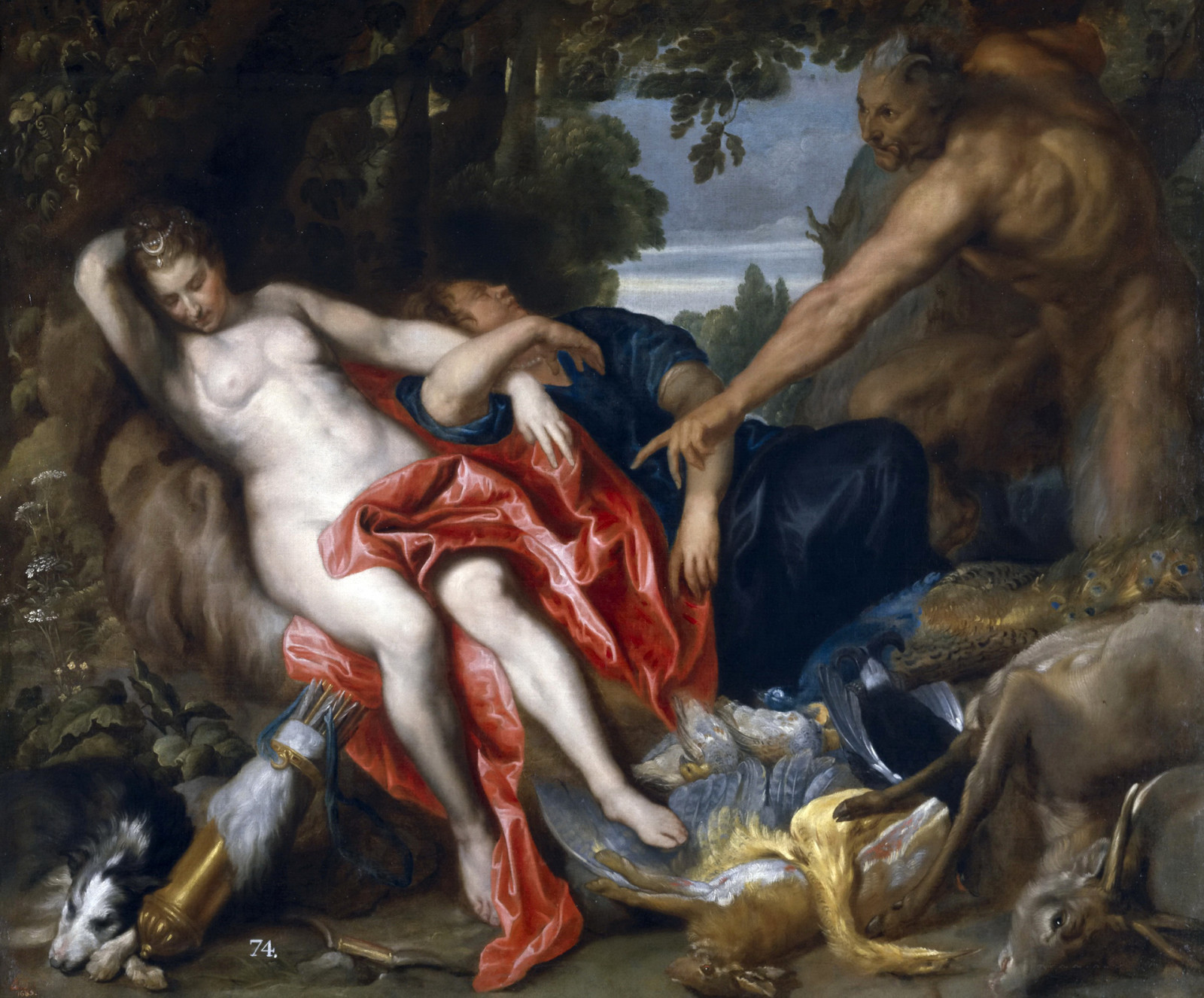 obrázok, mytológie, Videný satyr, Anthony van Dyck