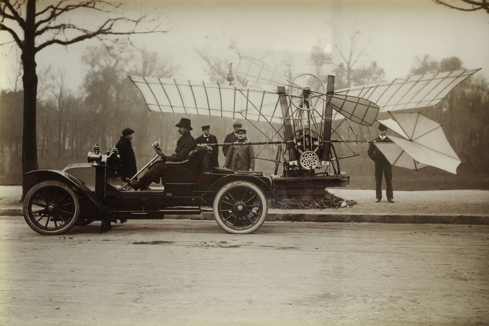 auto, mensen, het vliegtuig, Santos Dumont