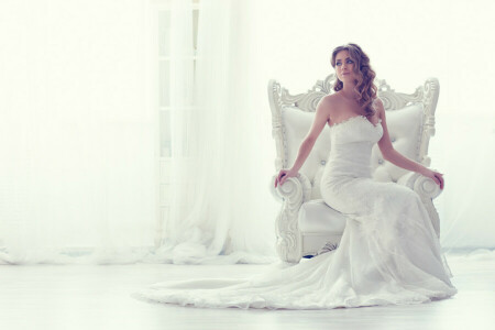 chair, dress, style, the bride, wedding dress