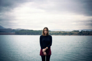 fille, horizon, Le ciel