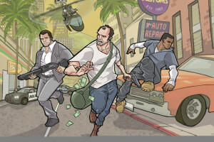 Franklin, GTA 5, michal, Trevor