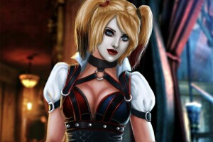 Batman: Arkham Knight, klänning, flicka, harley quinn, skurk