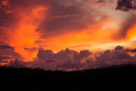 landskap, Maui, solnedgang, himmelen