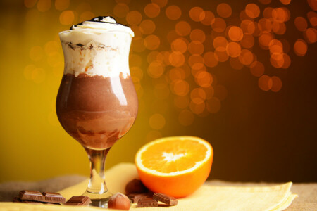 Chocolat, cocktail, Écrou, Orange, Noyer