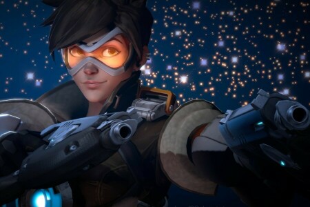 by lemon100, game, girl, gun, Overwatch, Pistol, Tracer, Weapon