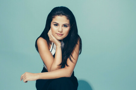 actress, background, brunette, iHeartRadio, look, Selena Gomez, singer