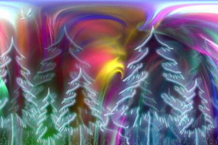 abstraction, color, forest, form, nature