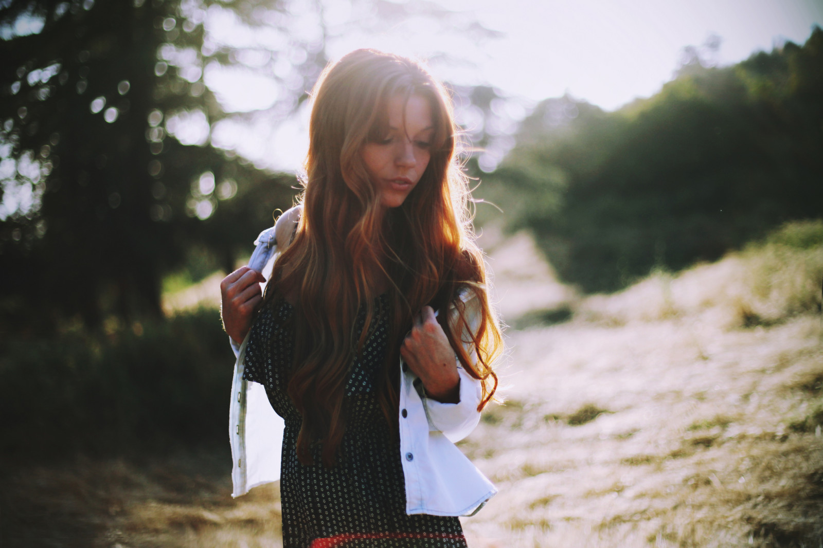 fille, cheveux, le soleil