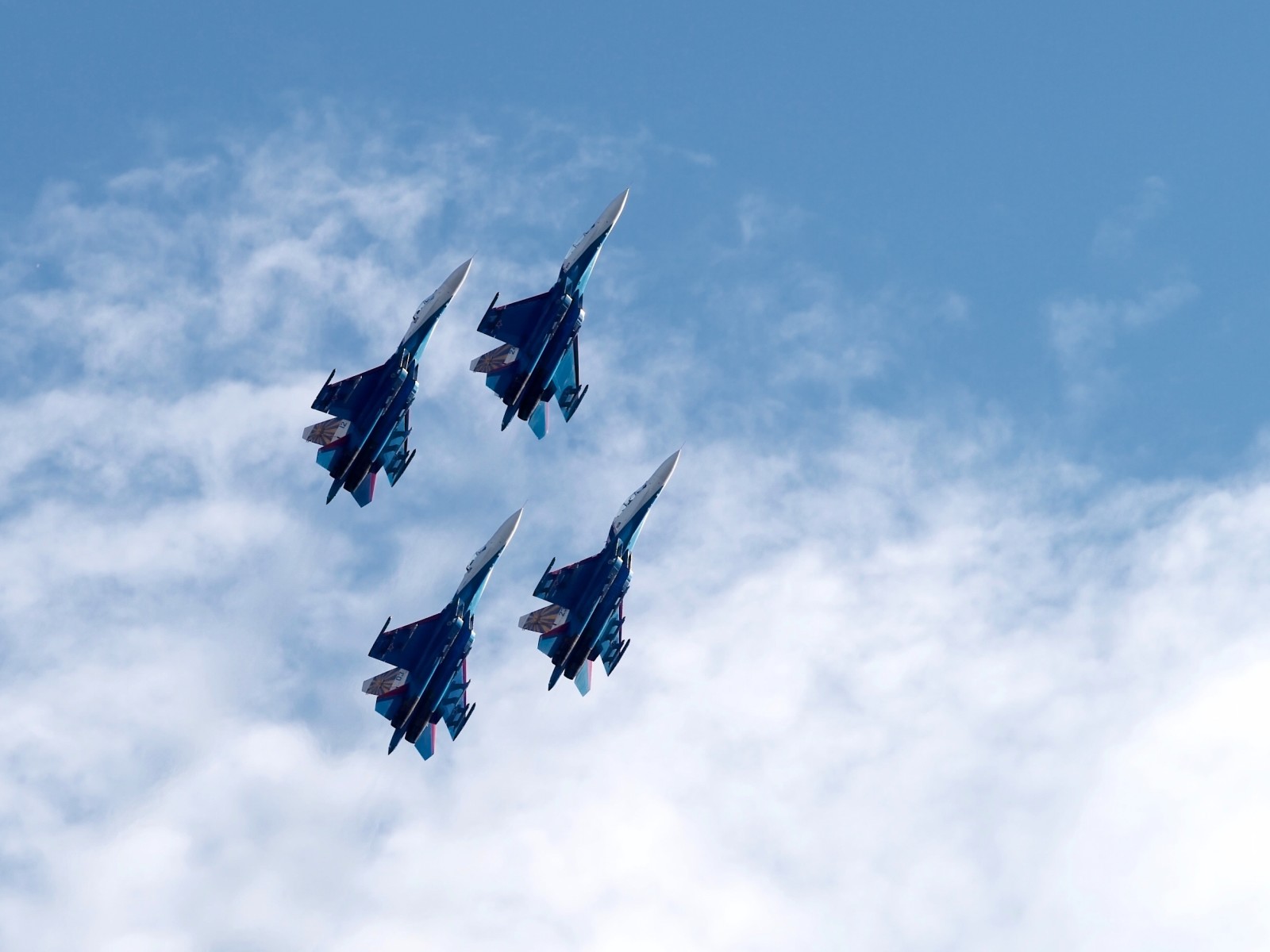 de lucht, Su-27, Fighters, Russische ridders, Luchtshow