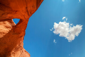 båge, Arches National Park, kfrf, stenar, himmelen, USA, Utah