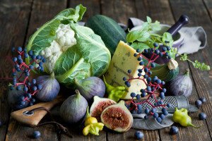 autumn, berries, blueberries, cheese, figs, food, grapes, vegetables