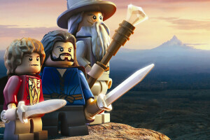 Bilbo Balings, aarde, Gandalf, LEGO, LEGO: The Hobbit, Berg, personeel, Zwaarden