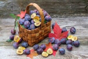 panier, drainer, feuilles