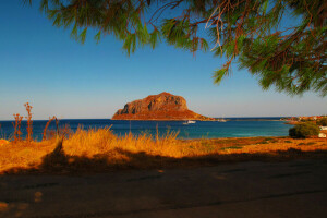 costa, Grécia, Laconia, panorama, natureza, foto, mar