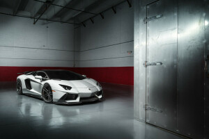 Adv.1, Aventador, Lamborghini, LP700-4, PML 1, superdeportivo, ruedas, blanco