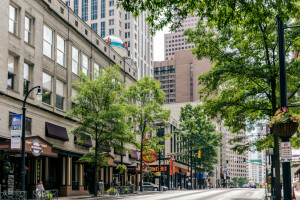 Atlanta, bâtiment, café, Géorgie, Géorgie, maison, Pêcher, rue