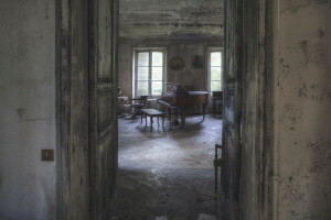 piano, kamer, de deur