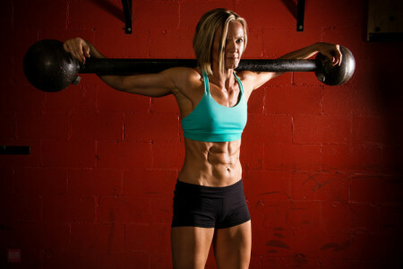 abs, fitness, weight bar, workout