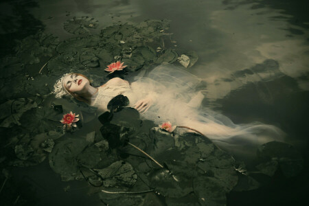 fille, dans l'eau, Ophelia