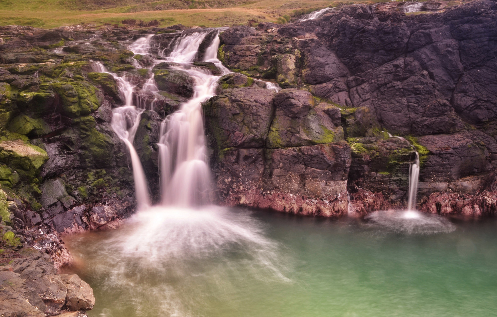 natuur, waterval, rots