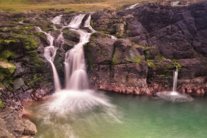 natureza, Rocha, cascata