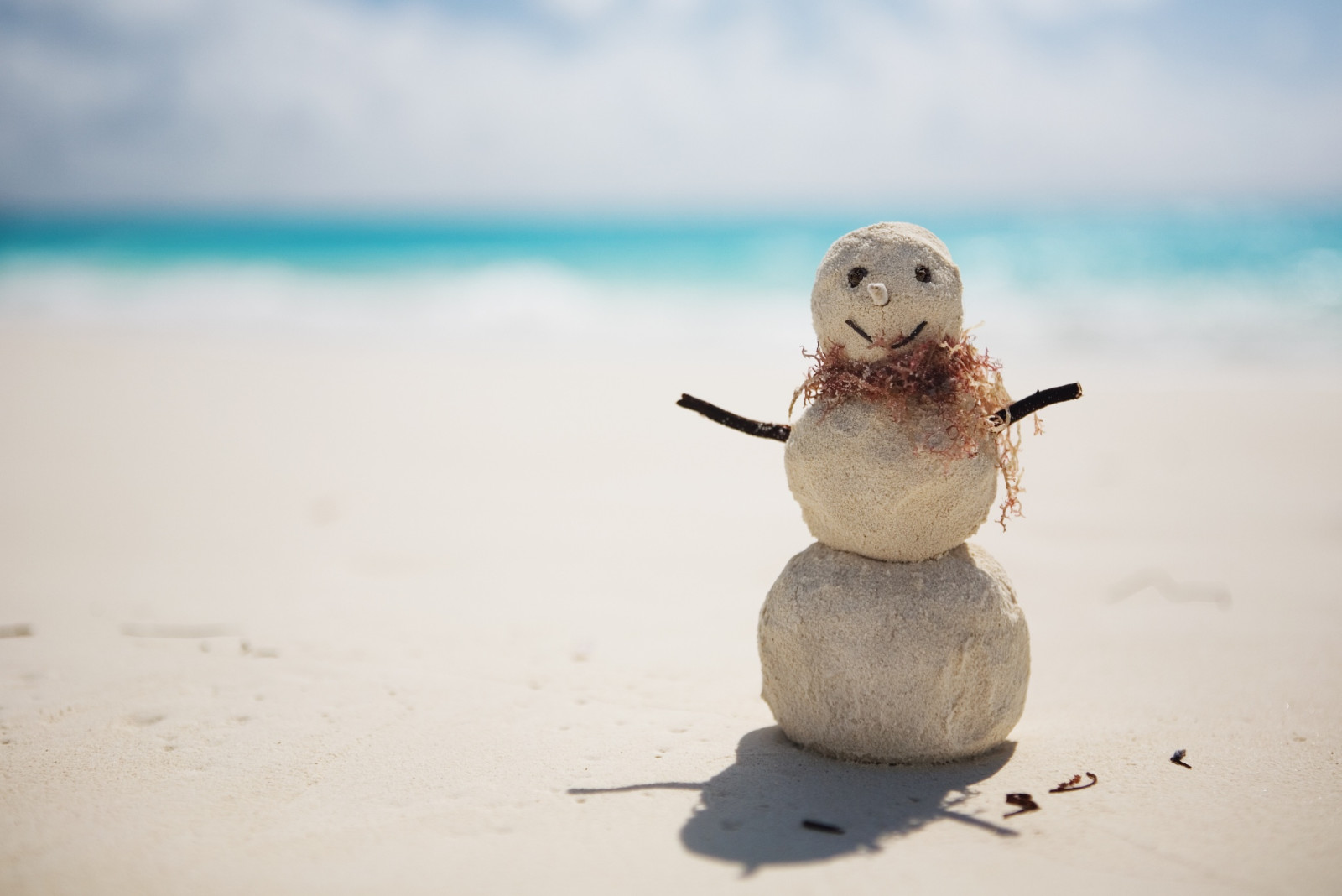 Nyttår, jul, god, Xmas, snømann, sand, 2016, peskovic