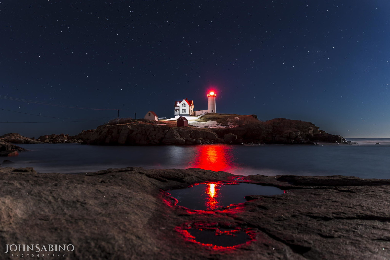 paysage, nuit, L'océan, Phare, rochers