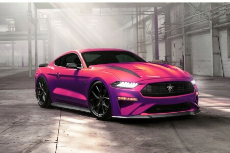 2020 Ford Mustang Ecoboost, auto, Ayhan Aytan, van Ayhan Aytan, doorwaadbare plaats, Machine, Mustang, Purper