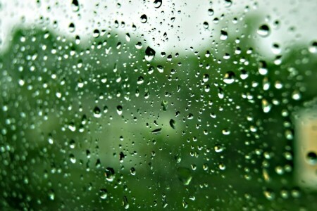 drops, glass, water