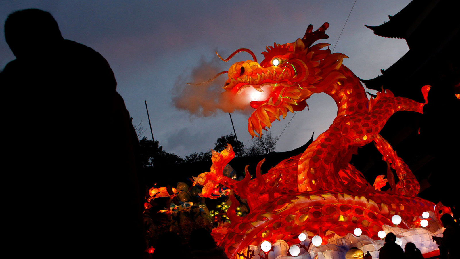 luces, noche, China, Llevar a la fuerza