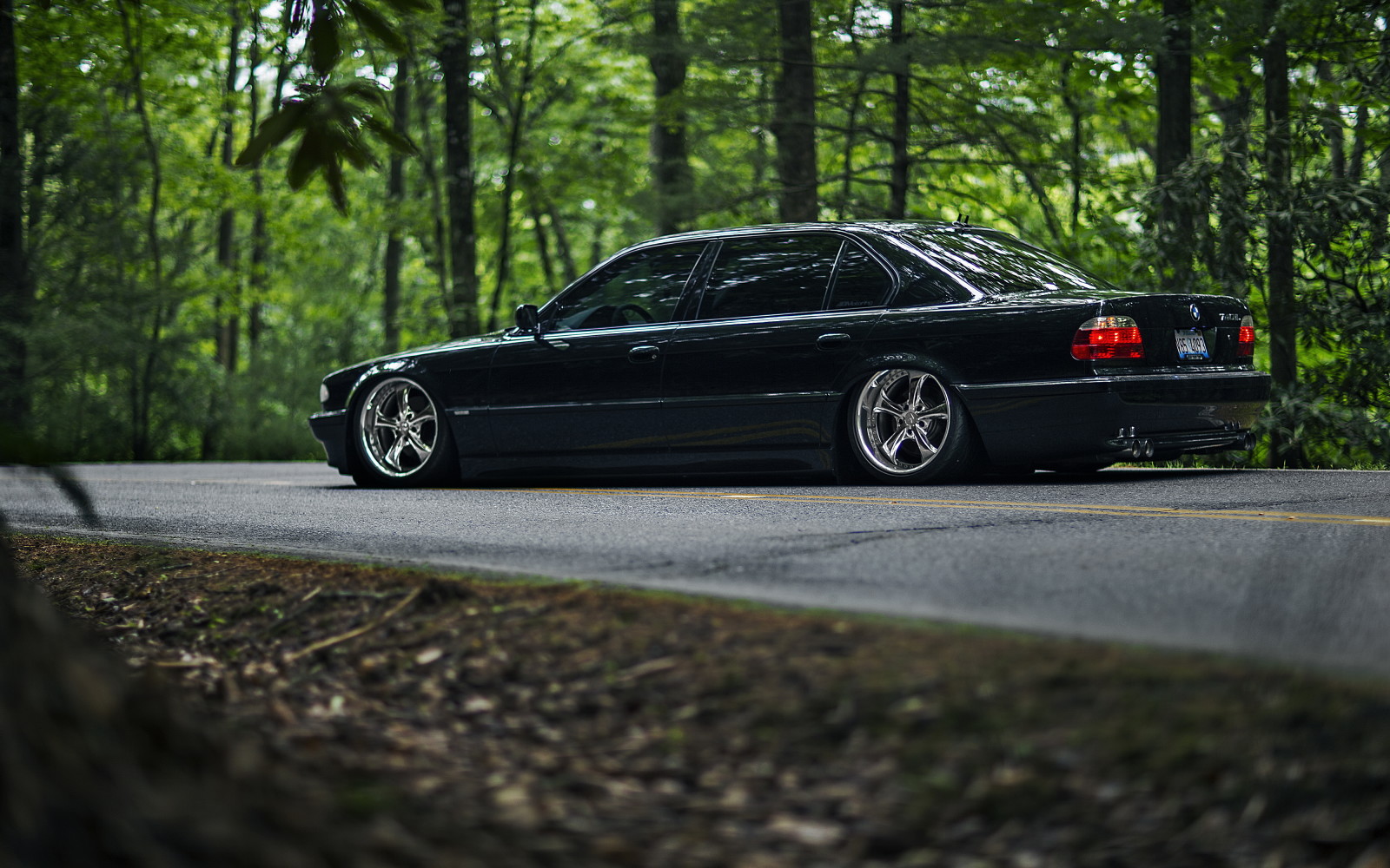 nero, auto, BMW, Stance, e38, 7 serie, 740iL