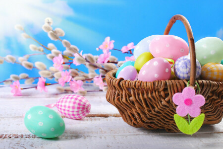 decoration, Easter, eggs, flowers, happy, spring