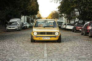 voitures, Le golf, Phares, Mk1, rue, le soleil, des arbres, Volkswagen