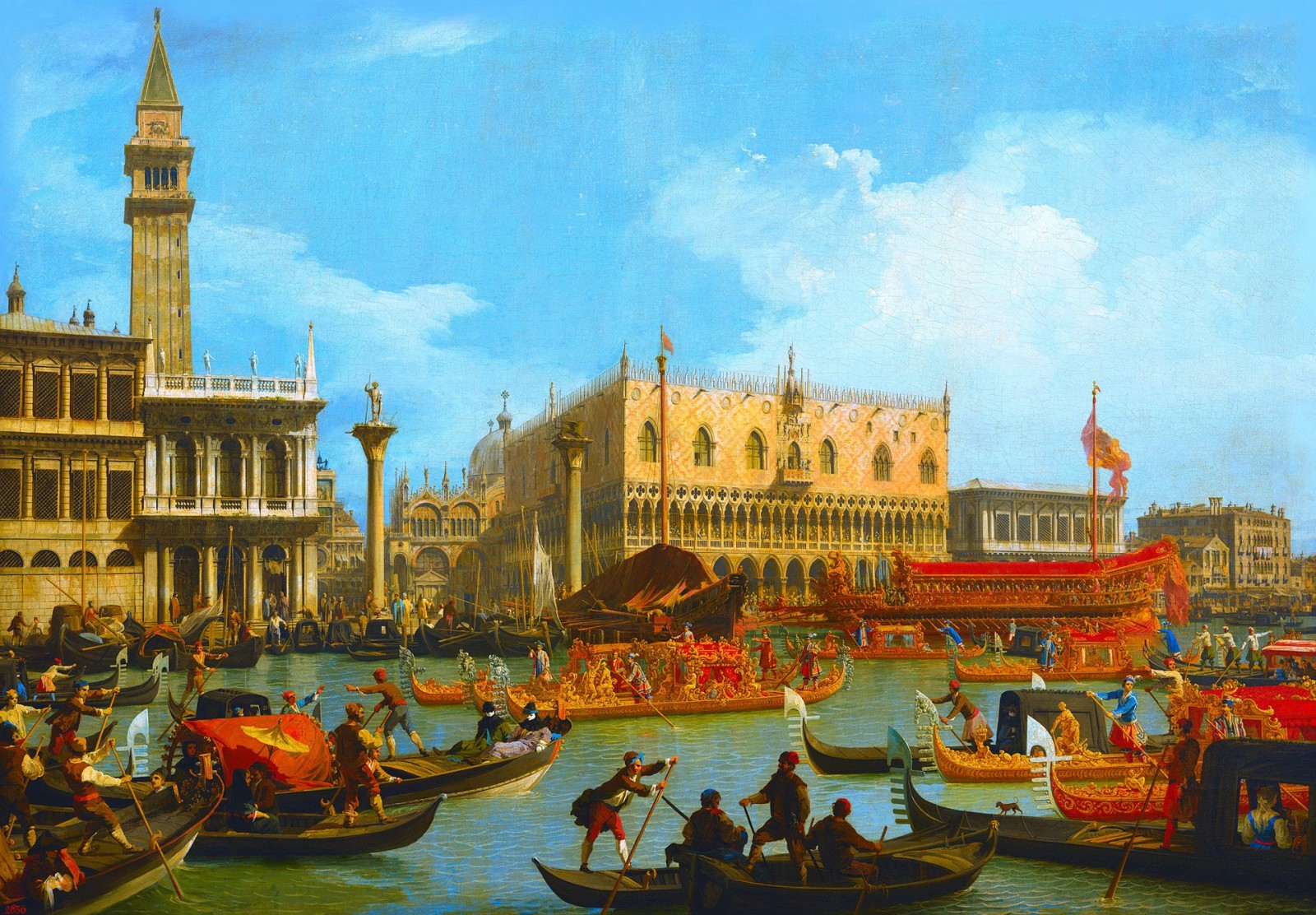 bild, båtar, Venedig, Det urbana landskapet, gondol, Canaletto, Giovanni Antonio Canal