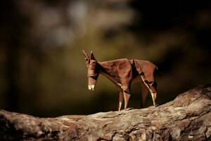 branch, brown, brown donkey, donkey, journey donkey, origami