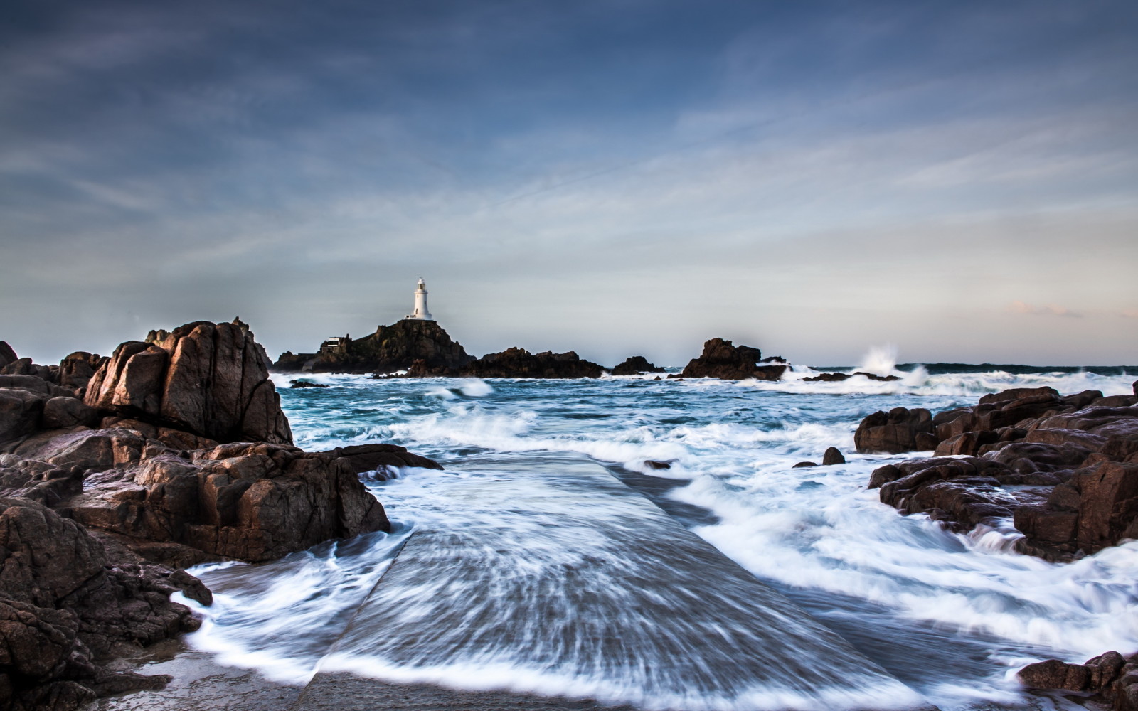 landscape, sea, Lighthouse