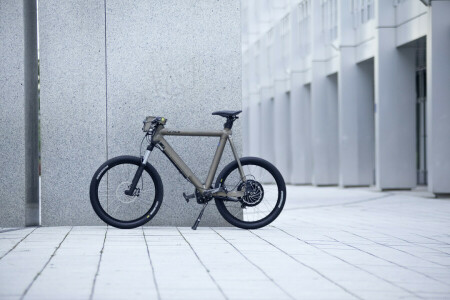 bicicleta, el edificio, la ciudad