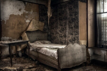 bed, kamer, venster