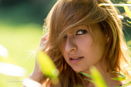 BEAUTY, face, foliage, girl, Guenter Stoehr, look, photographer, summer