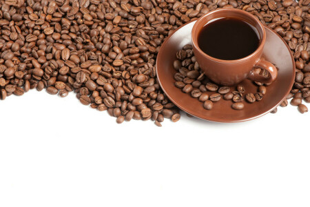 coffee, coffee beans, Cup, saucer