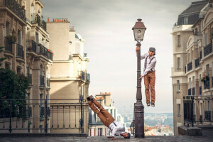 achtergrond, danser, Franse Wingz, de stad