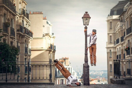 achtergrond, danser, Franse Wingz, de stad