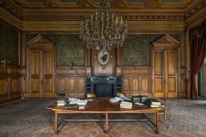 books, curtain, photo, room, table, tree