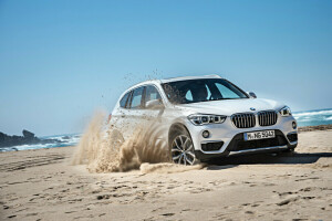 2015, BMW, F48, sand, hav, kyst, SUV, xDrive