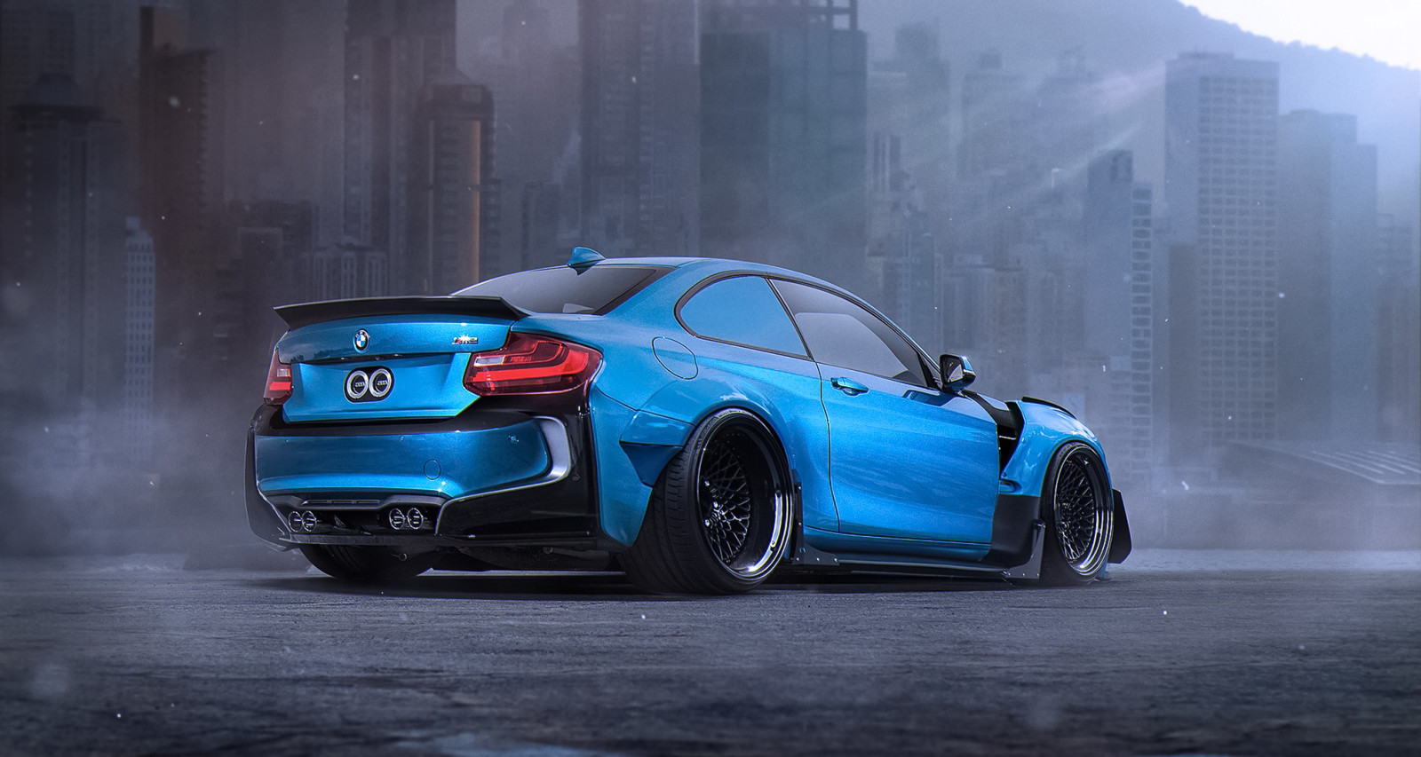 blue, car, BMW, body, sport, future, tuning, by Khyzyl Saleem