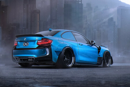 blue, BMW, body, by Khyzyl Saleem, car, future, kit, sport