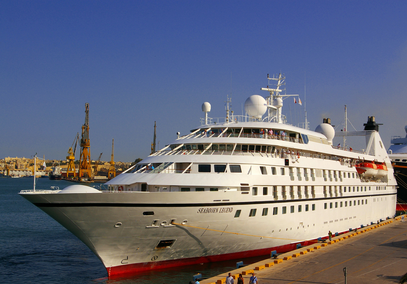 the sky, sea, ship, port, pier, yacht