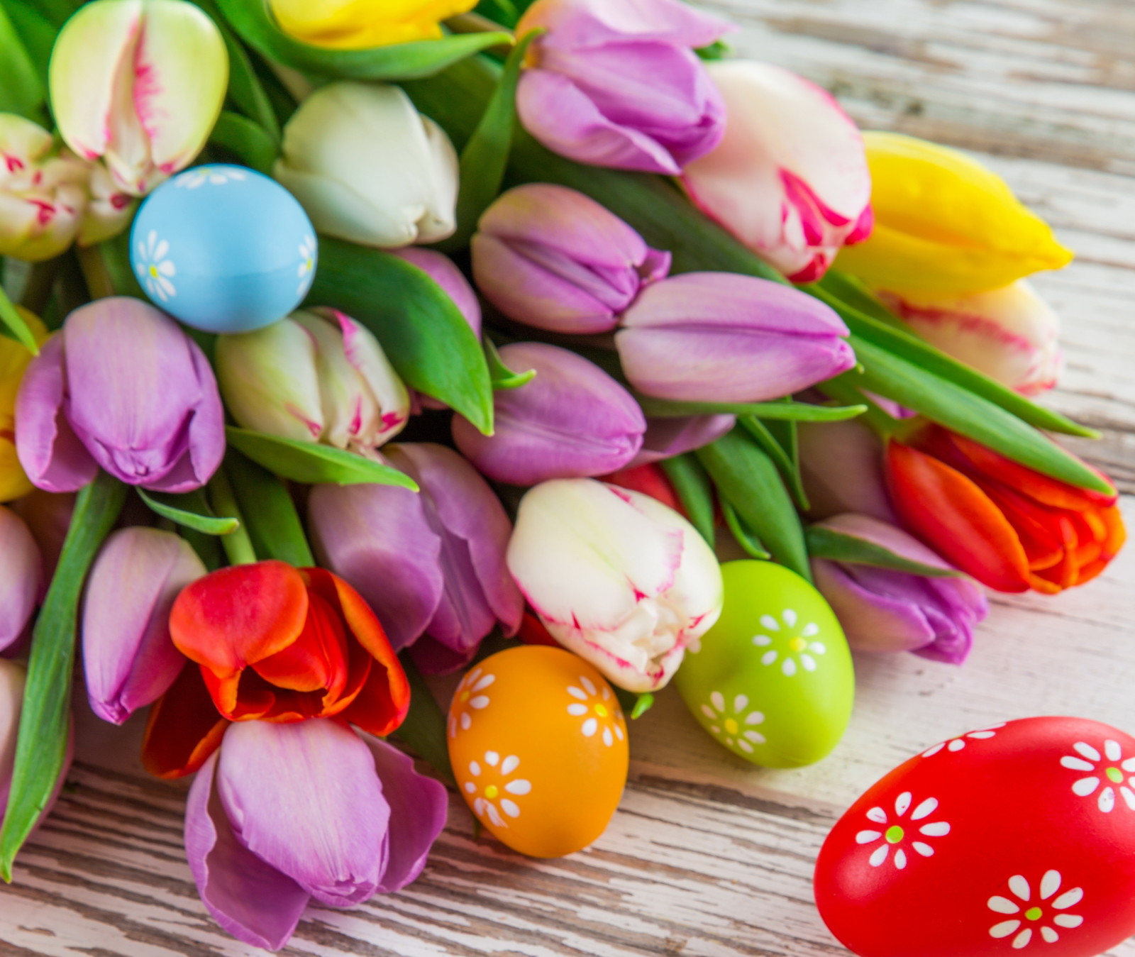 æg, blomster, buket, tulipaner, påske